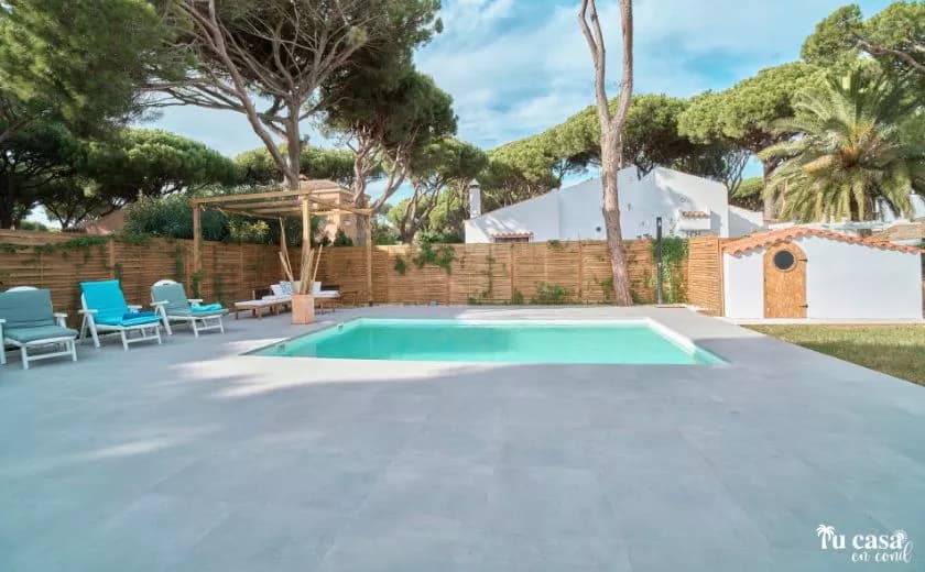 piscina y hamacas